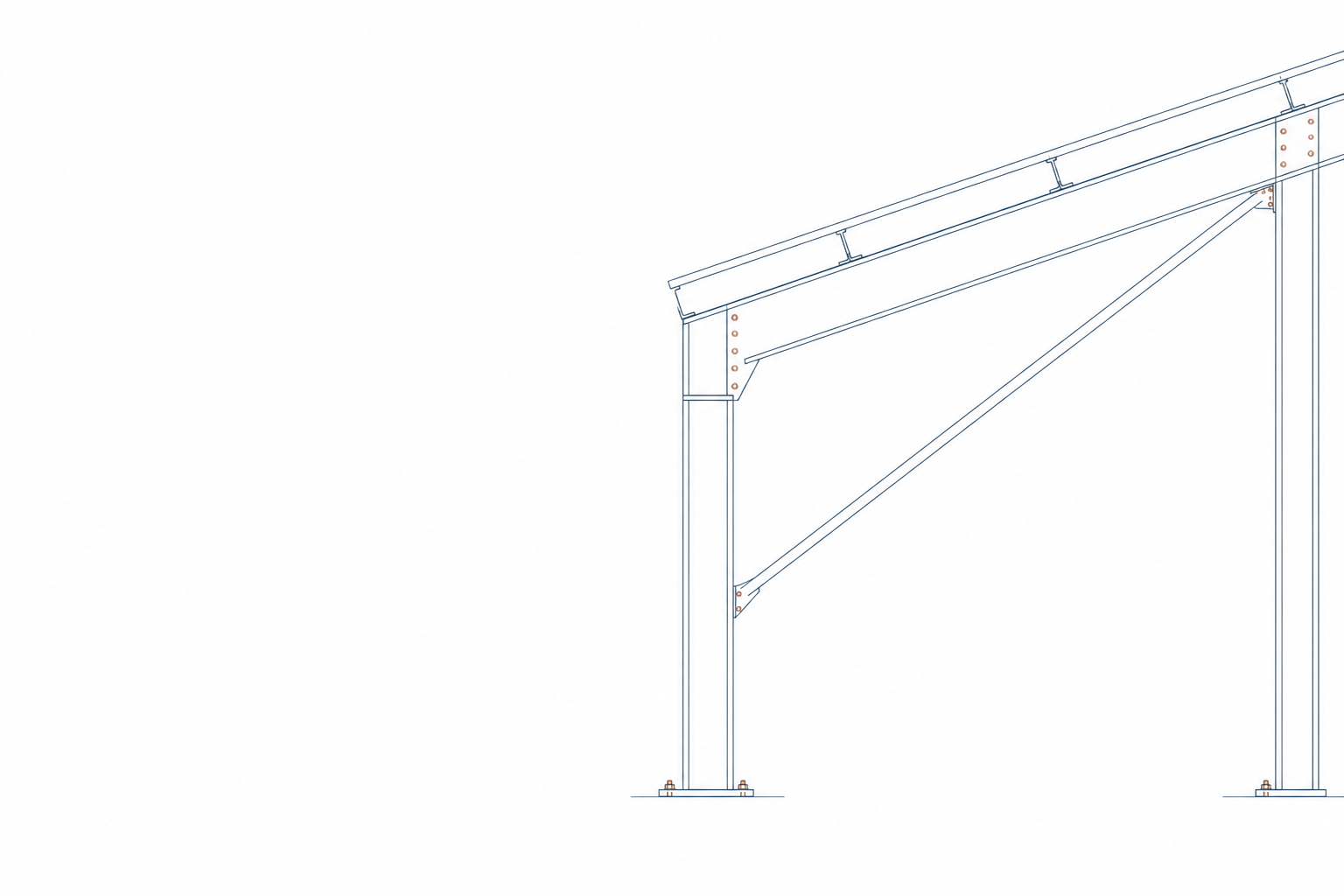 Technical portal frame drawing